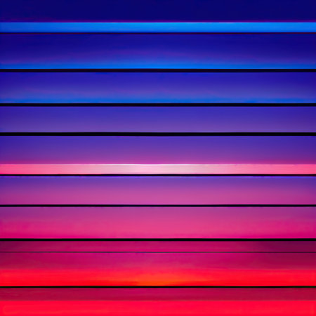 Colorful bright blue pink lines stripes background. Multicolored neon palette spectrum vibrant striped colour illustration creative stylish trendy backdrop gradient.の写真素材