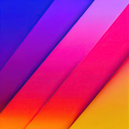 Colorful bright purple pink blue lines diagonal stripes background. Multicolored neon palette spectrum vibrant striped colour illustration creative stylish trendy backdrop gradient.の写真素材