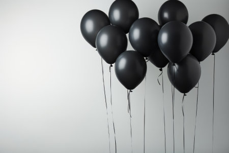 Black balloons in the form of the number 4 on the white background. shopping.の素材