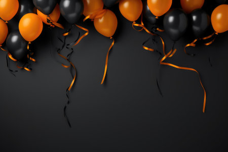 Realistic balloons on black background. Shopping.の素材