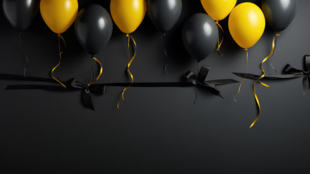 Birthday background with balloons and space for text.の素材