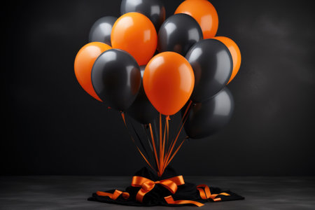 Halloween background, balloons and ribbon.の素材