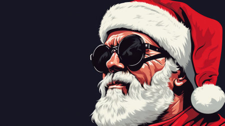 Christmas santa claus in sunglasses.の素材