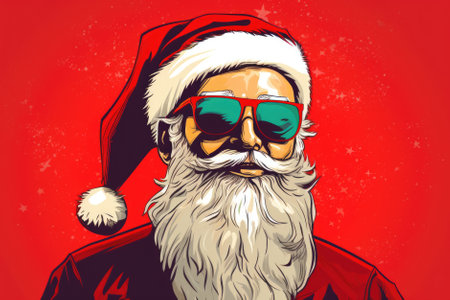 Santa claus with sunglasses.の素材