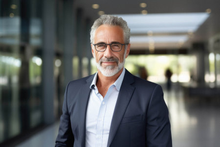 Senior businessman in eyeglasses.の素材