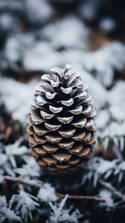 Christmas tree with snow.の写真素材
