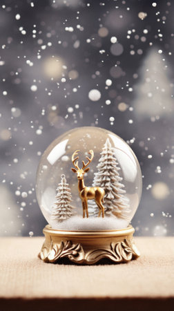 Christmas ball with snow.の写真素材