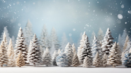Winter background with fir branches and snow. christmas greeting card.の写真素材