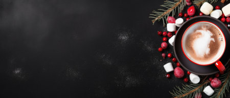 Merry Christmas background, xmas festive decoratons winter holidays, happy new year.の写真素材