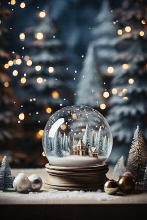 Beautiful christmas tree on wooden table.の写真素材