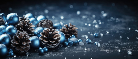 Christmas decoration on dark background.の写真素材