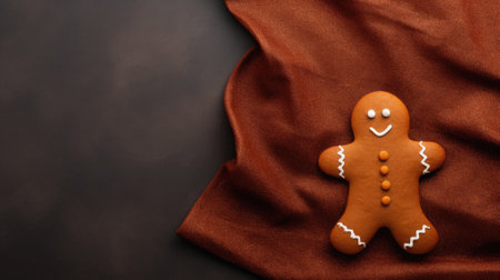 Gingerbread man with icing.の写真素材