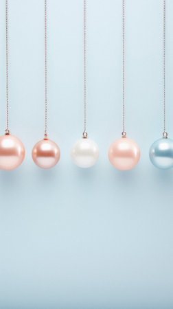White pearl earrings with blue pearls.の素材