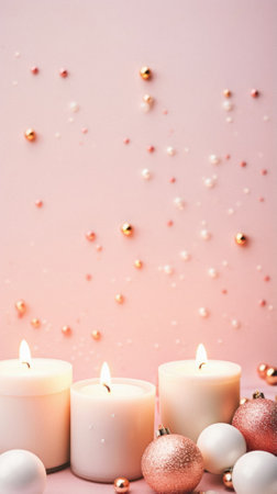Christmas table setting with festive decorations on wooden background with copy space.の素材