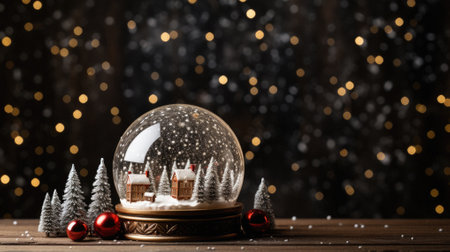 Christmas composition with christmas decorations and candles on wooden background. new year and christmas concept.の素材