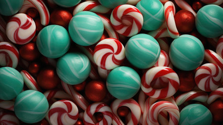 Background of colorful candies. Top view. Close-up.の素材