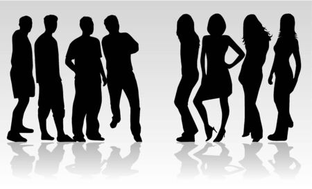 people are divided into groupsのイラスト素材