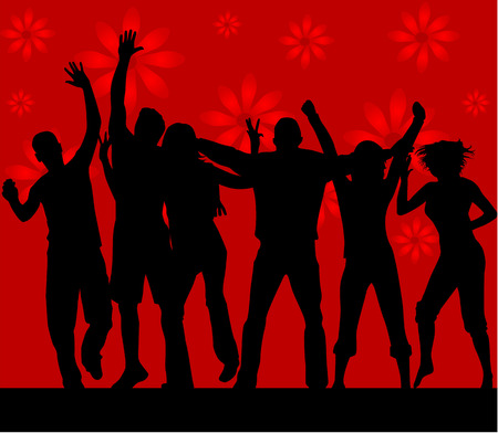 Dance silhouettes - vector workのイラスト素材