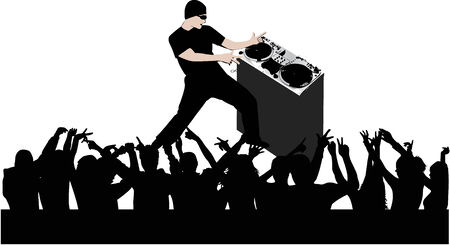  disc jokey compositionのイラスト素材