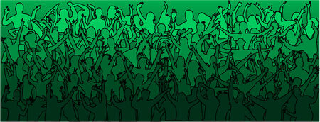 large crowd of dancing peopleのイラスト素材