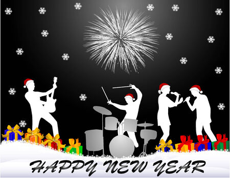 Christmas party - black backgroundのイラスト素材