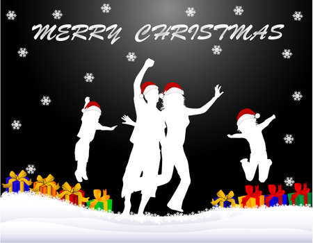 Christmas - black backgroundのイラスト素材