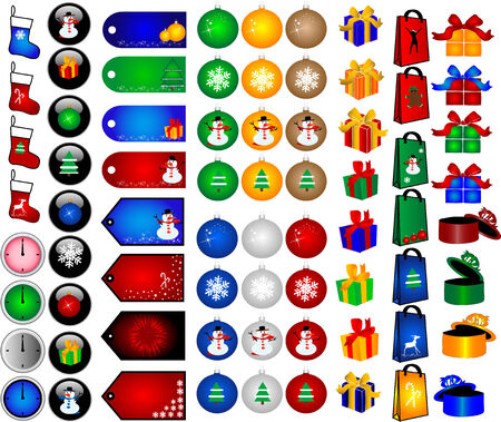 Christmas Decorations -big collectionのイラスト素材