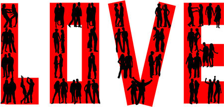 Couples of people in the background loveのイラスト素材