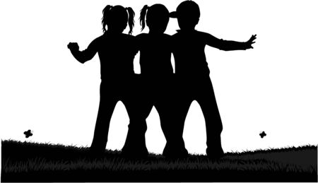 group of crazy kids のイラスト素材