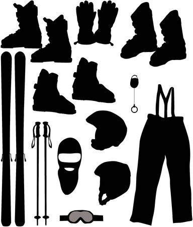 a set of skis - Vector illustrationのイラスト素材