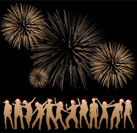 Gold christmas illustrationのイラスト素材