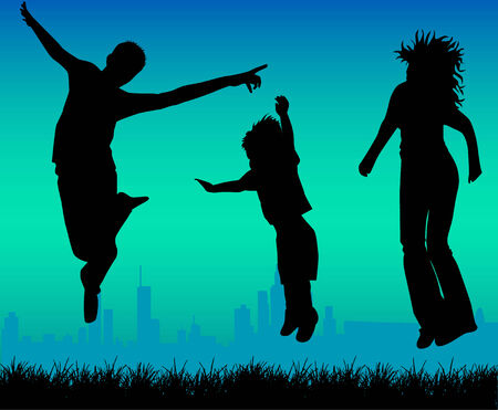 crazy familyのイラスト素材