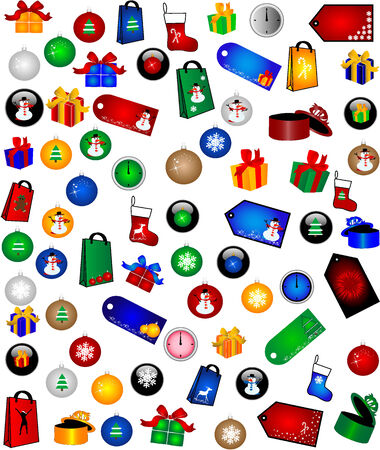 Christmas Decorations -big collection のイラスト素材