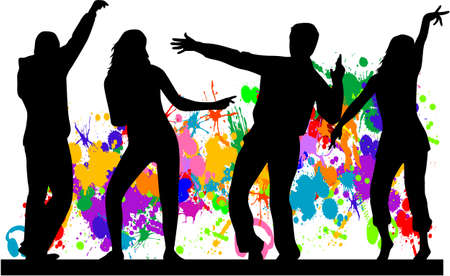 party people with grunge background のイラスト素材