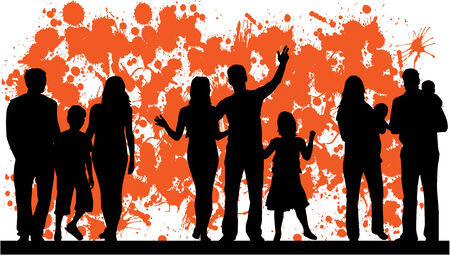 family and abstract vectorのイラスト素材