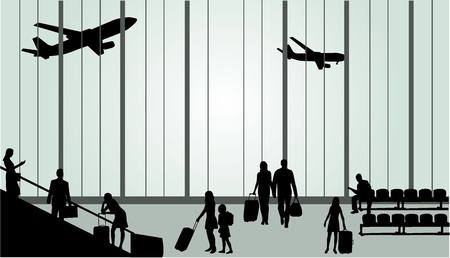 At the airportのイラスト素材