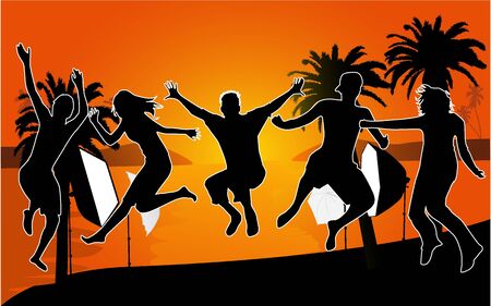 The event at the beach-sunsetのイラスト素材