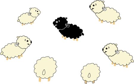 Black and white sheep.のイラスト素材
