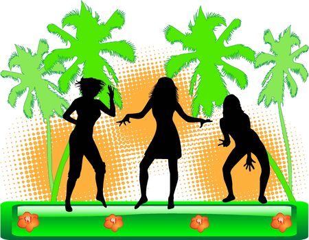 Party on the beach - color illustrationのイラスト素材