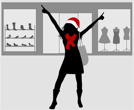 Christmas shoppingのイラスト素材