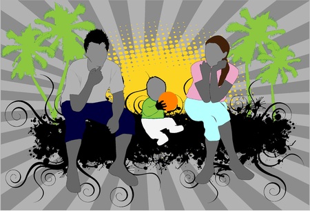 Holiday under palm treesのイラスト素材