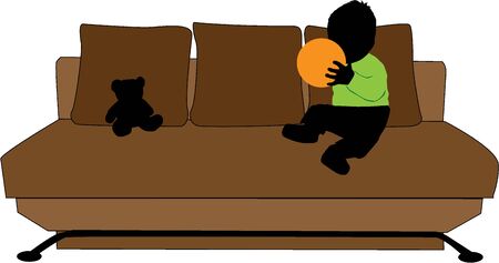 Child with ballのイラスト素材