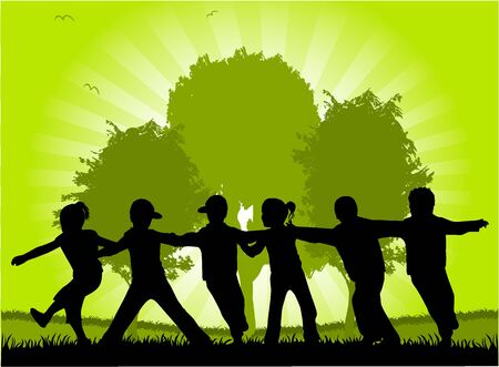 Child's play in the parkのイラスト素材