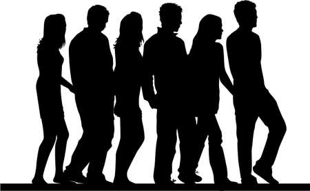 silhouettes of people のイラスト素材