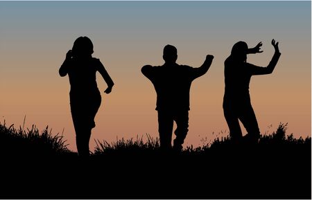 Run after grass , vectos workのイラスト素材