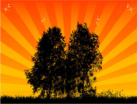 View about sunset , vectors workのイラスト素材