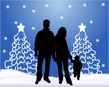 family silhouettes のイラスト素材