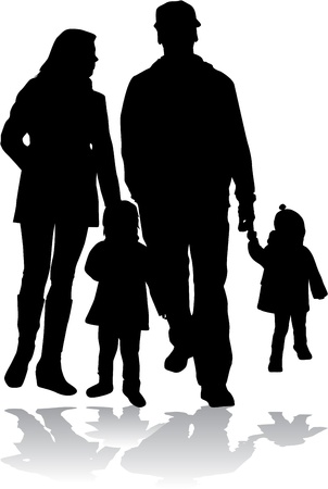 Family silhouetteのイラスト素材