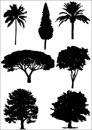 tree sillhouettesのイラスト素材