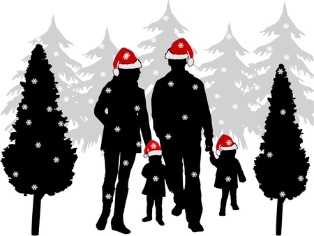 Christmas family pictureのイラスト素材